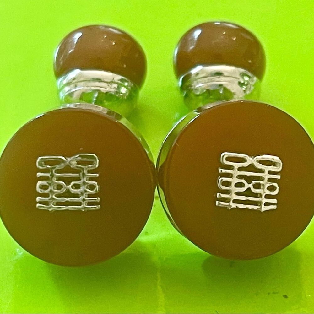 Round Red Natural Onyx Gemstone 925 Sterling Silver Cufflinks